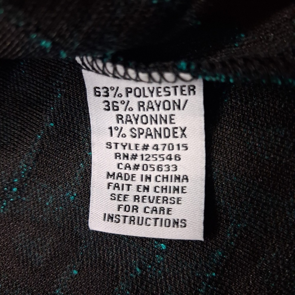 Habitat Clothes To Live In Teal Black  Funnel Neck Tunic Top Lagenlook SZ L - Picture 8 of 12